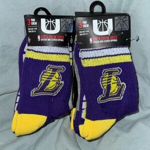 NBA Purple and Yellow Kids Crew Socks